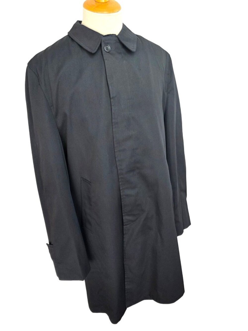 Vintage Domino Dri All Weather Coat Men M Black Raincoat Zip Liner Colorful Line